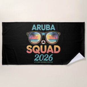 Aruba-Mannschaft 2026 Retro Strandtuch