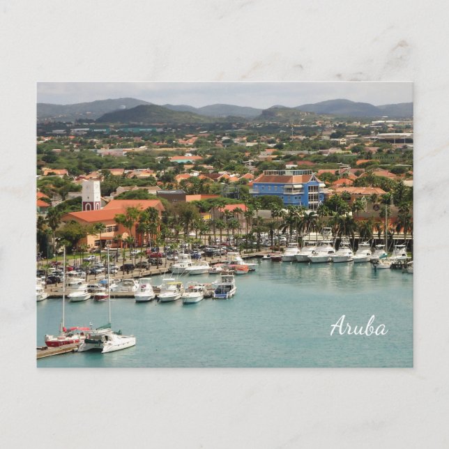 Aruba Marina Custom Postkarte (Vorderseite)