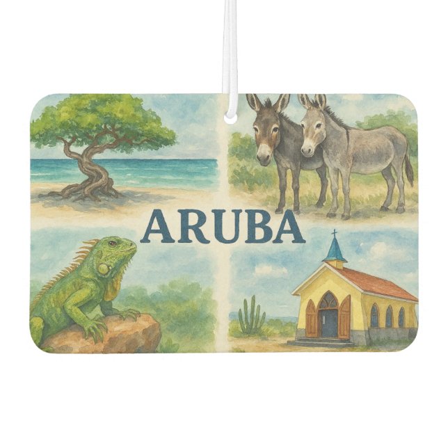 Aruba Multiview-Aquarell Autolufterfrischer (Vorderseite)