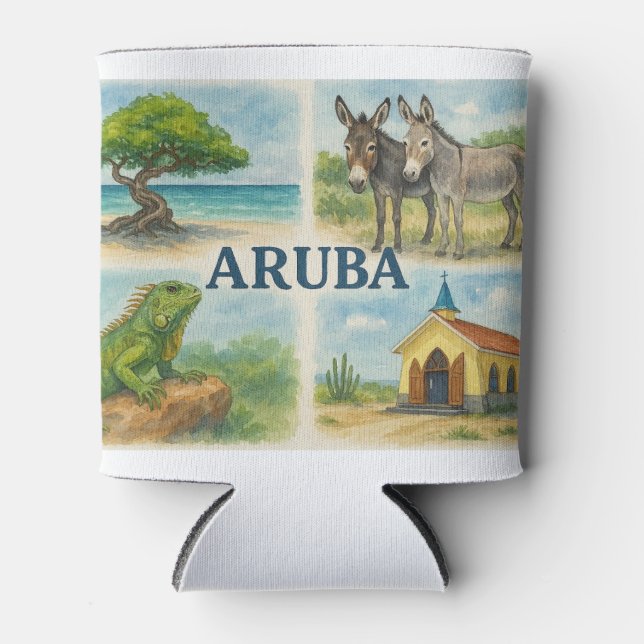 Aruba Multiview-Aquarell Dosenkühler (Vorderseite)