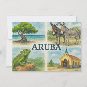 Aruba Multiview-Aquarell Einladung