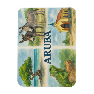 Aruba Multiview-Aquarell Magnet