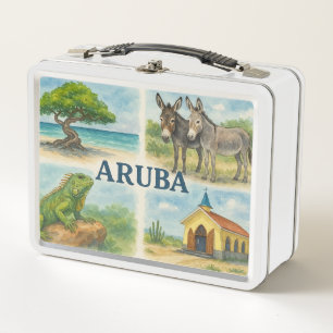Aruba Multiview-Aquarell Metall Brotdose