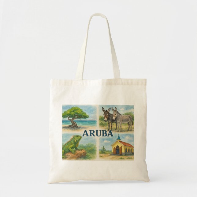 Aruba Multiview-Aquarell Tragetasche (Vorne)