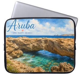 Aruba Naturbrücke Felsformation Karibik  Laptopschutzhülle