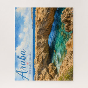 Aruba Naturbrücke Felsformation Karibik  Puzzle