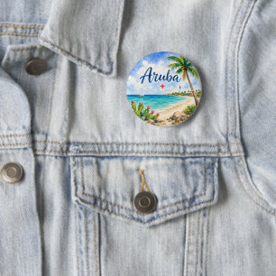Aruba Niederländische Karibikinsel Reiseandenken Button