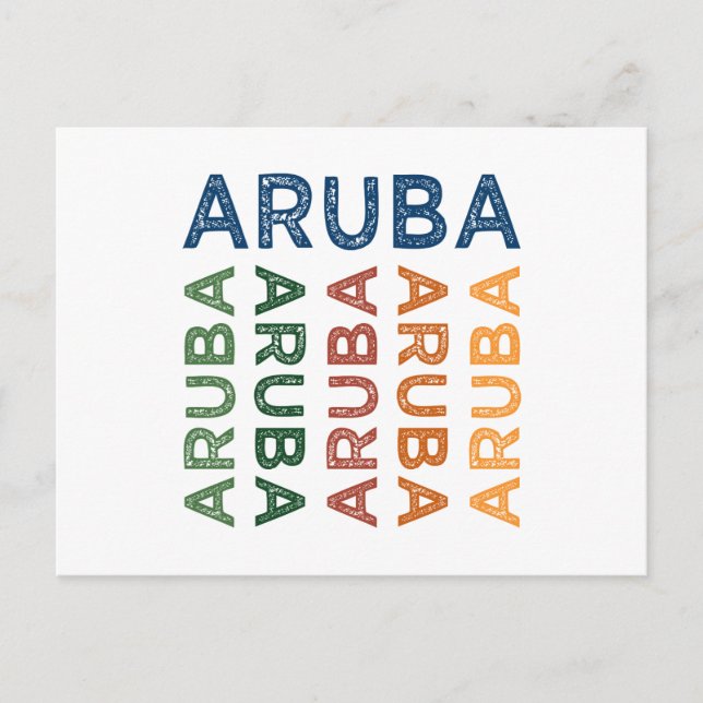 Aruba Niedlich farbenfroh Postkarte (Vorderseite)