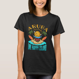 Aruba One Happy Island Karibik Touristen So T-Shirt