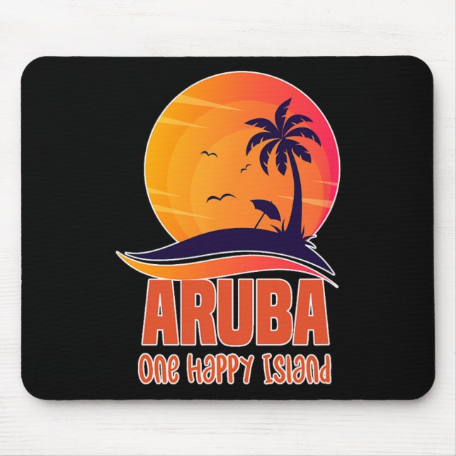 Aruba One Happy Island Schöner Sunset Beach Mousepad (Vorne)