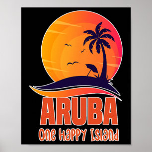 Aruba One Happy Island Schöner Sunset Beach Poster