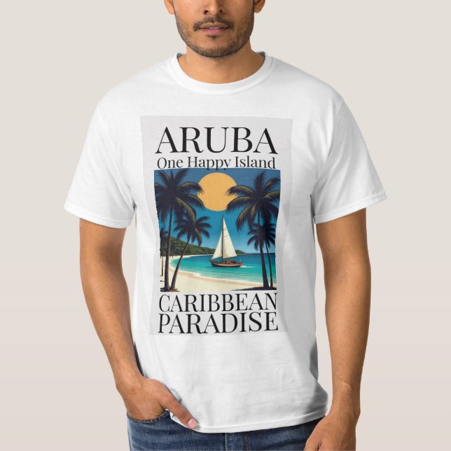 Aruba One Happy Island  T-Shirt (Vorderseite)