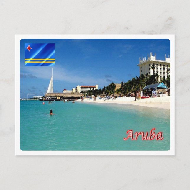Aruba - Palm Beach - Postkarte (Vorderseite)