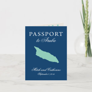 Aruba Passport Wedding mit Divi Divi Tree Einladung