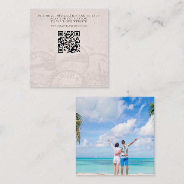 Aruba Passport Wedding QR Begleitkarte (Vorne/Hinten)