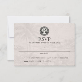 Aruba Passport Wedding RSVP Card Karte