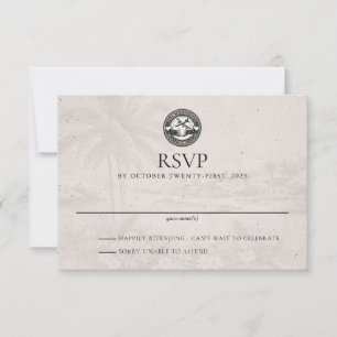 Aruba Passport Wedding RSVP Card Karte