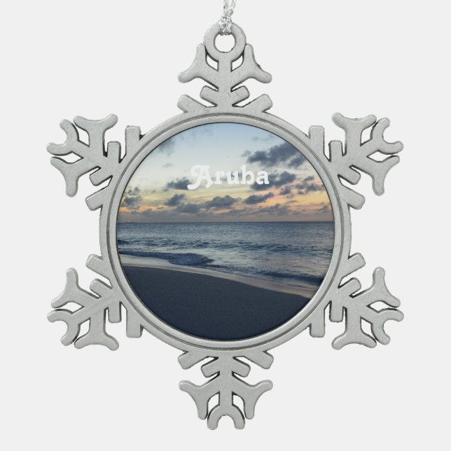 Aruba-Perfektion Schneeflocken Zinn-Ornament (Vorderseite)