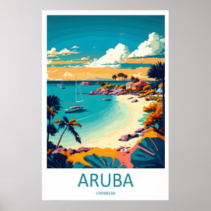 Aruba Poster Skigebiet Vintage Reise National