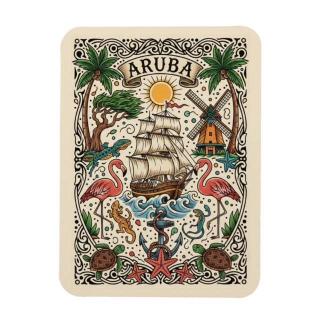 Aruba Reise Magnet (Vertikal)