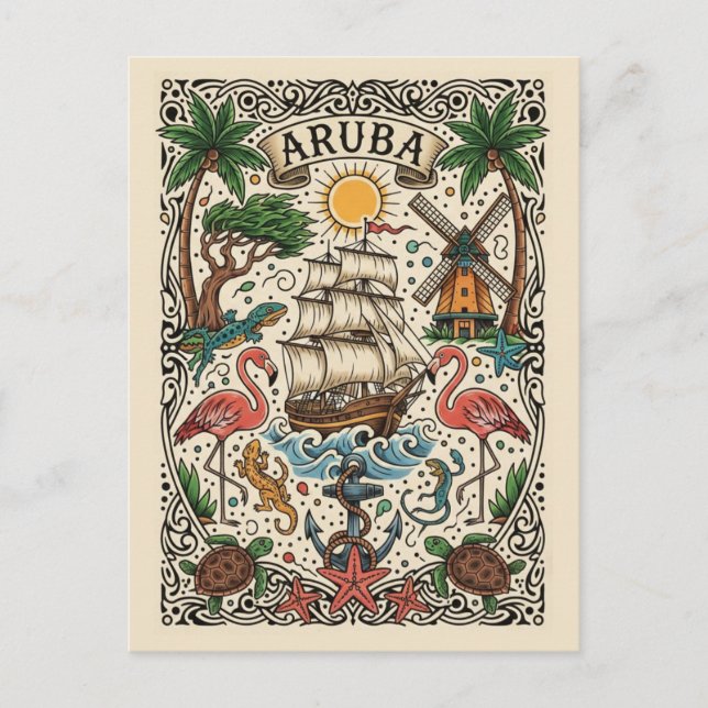 Aruba Reise Postkarte (Vorderseite)