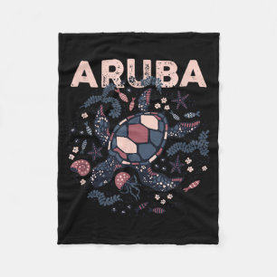 Aruba Reise Sommerferien Aruban Schildkröte Tropis Fleecedecke