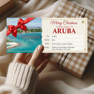 Aruba-Reise Weihnachtsgeschenk Ticket Karte