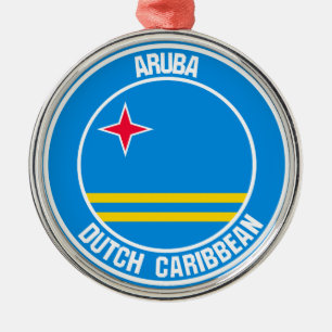 Aruba RundEmblem Ornament Aus Metall