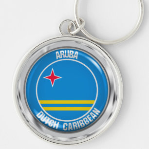 Aruba RundEmblem Schlüsselanhänger