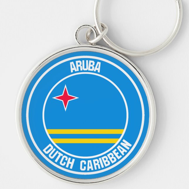 Aruba RundEmblem Schlüsselanhänger (Vorne)