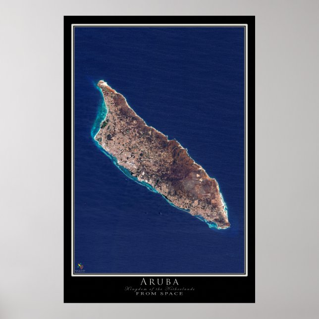 Aruba Satellite Poster Map (Vorne)