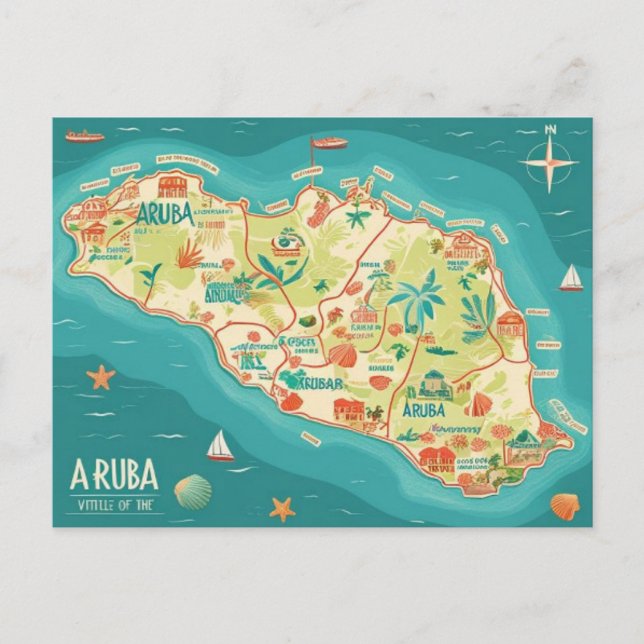 Aruba schöne Insel Postkarte (Vorderseite)