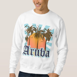 Aruba setzt Sonnenuntergang auf den Strand Sweatshirt