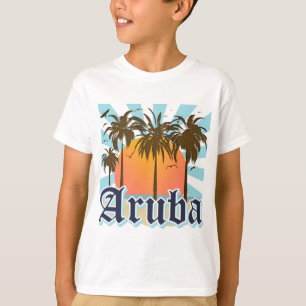Aruba setzt Sonnenuntergang auf den Strand T-Shirt