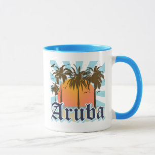 Aruba setzt Sonnenuntergang auf den Strand Tasse
