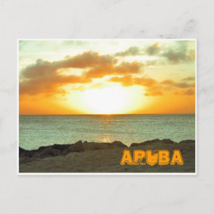 Aruba-Sonnenuntergang-Postkarte Postkarte