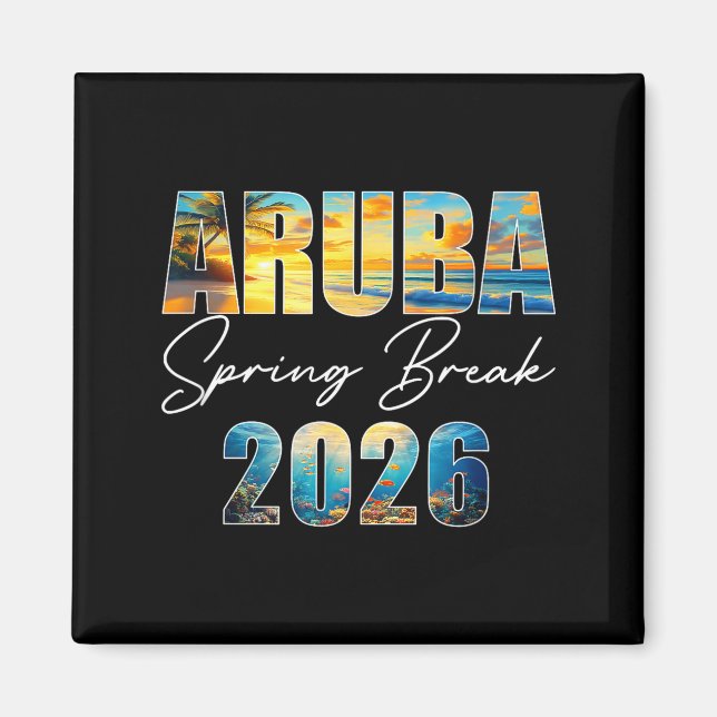 Aruba Spring Break 2026 Sommerferien Strand  Magnet (Vorne)