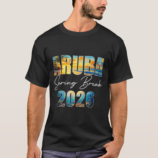 Aruba Spring Break 2026 Summer Vacation Beach  T-Shirt (Vorderseite)