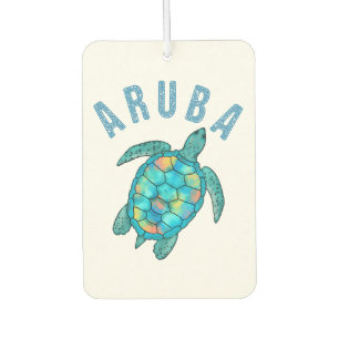 Aruba-Strand-Meereschildkröten-Illustration Autolufterfrischer