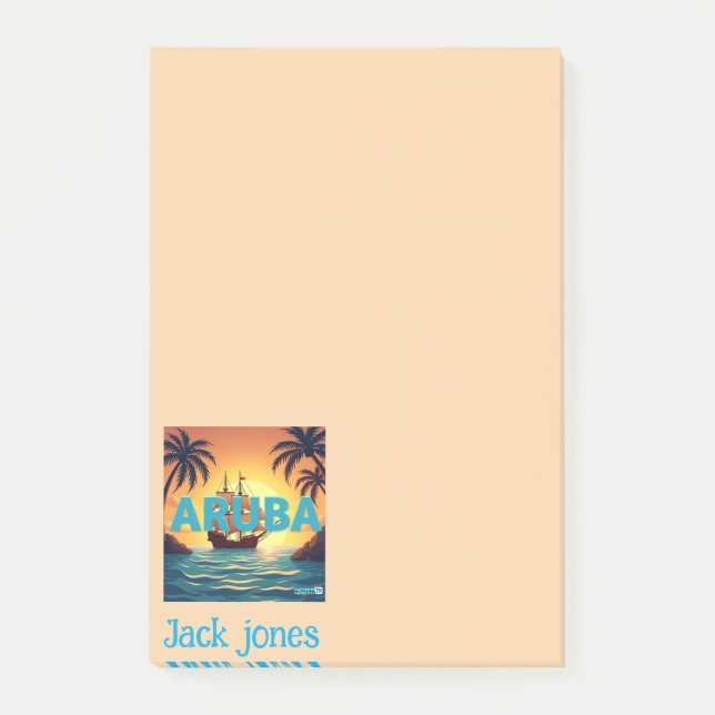 Aruba-Strandfarbe personalisieren Post-it Klebezettel (Vorderseite)