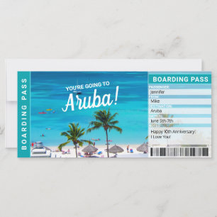 Aruba Überraschungsreise Boarding Pass Geschenkgut