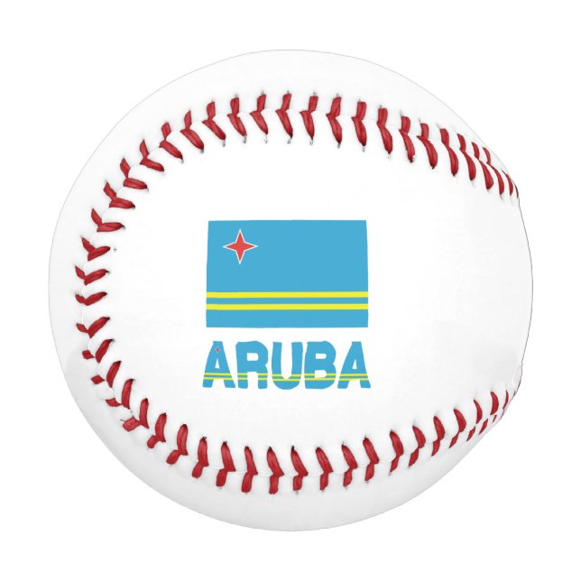Aruba und Aruban Flag mit Ihrem Namen Baseball (Vorderseite Links)