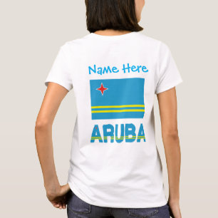 Aruba und Aruban Flagge Blau Personalisierung Dame T-Shirt