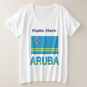 Aruba und Arubanische Flagge Personalisiert  Große Größe T-Shirt