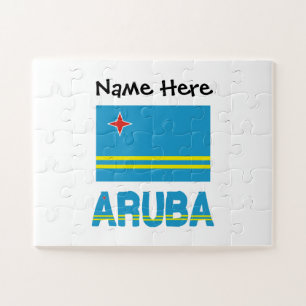 Aruba und Arubische Flagge Personalisiert  Puzzle
