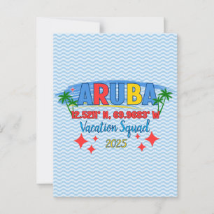 Aruba Urlaub 2025 Vibes Tropical Island Abenteuer Postkarte
