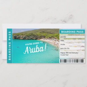 Aruba Urlaub Geschenk Boarding Pass Ticket