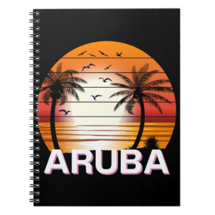 Aruba Vintag Palm Trees Summer Beach Notizblock