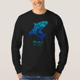 Aruba West Indies Vintag Retro Tribal Shark Vacat T-Shirt