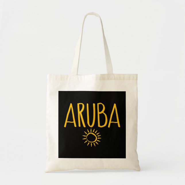Aruba Zeichn von Sun Amber Print Tragetasche (Vorne)